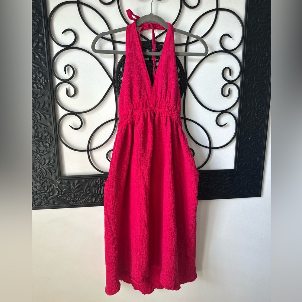 Steve Madden Fuchsia Halter Midi Dress